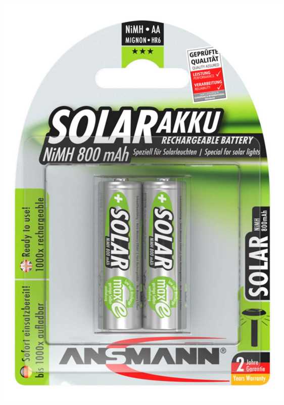 Akku Solar Mignon AA 1,2V 800mAh Ni-MH 2Stk. AKTIO